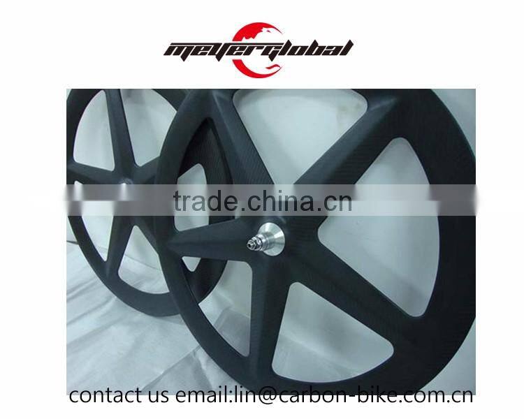 MeyerGlobal best carbon track wheels 700C five spoke fixed gear bike tubular wheels with ffwd decal
