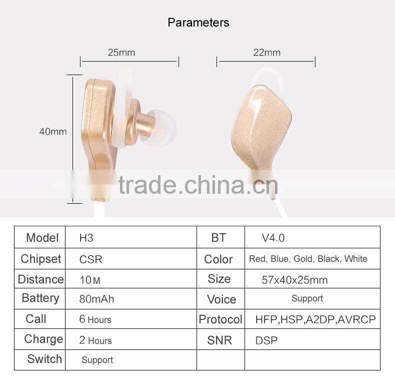 HD Stereo Voice Cavity Support Music and All APP Bluetooth 4.1 Earphone Model N1