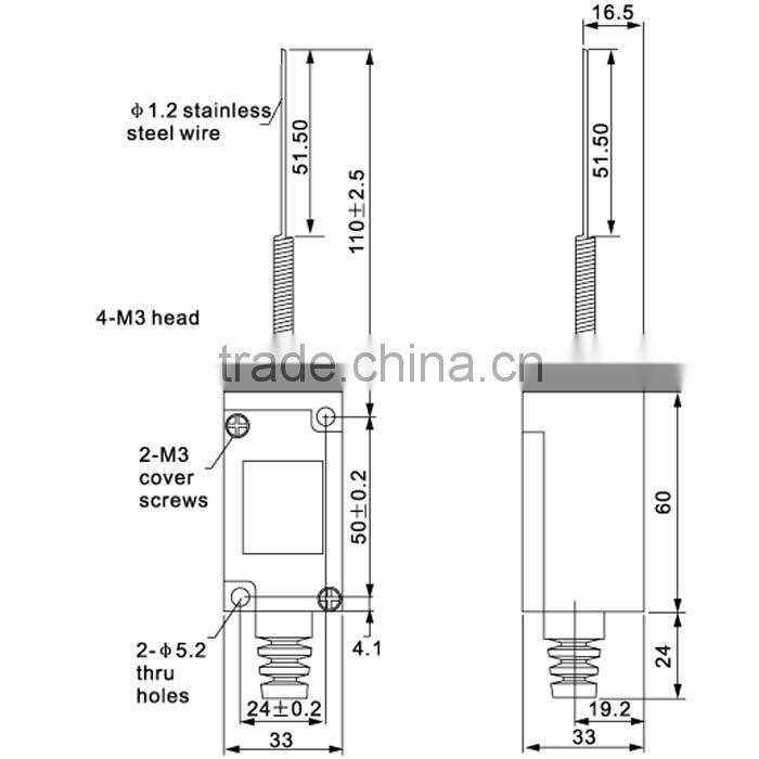 stainless steel cats whisker lever miniature micro Limit Switch HL-5330