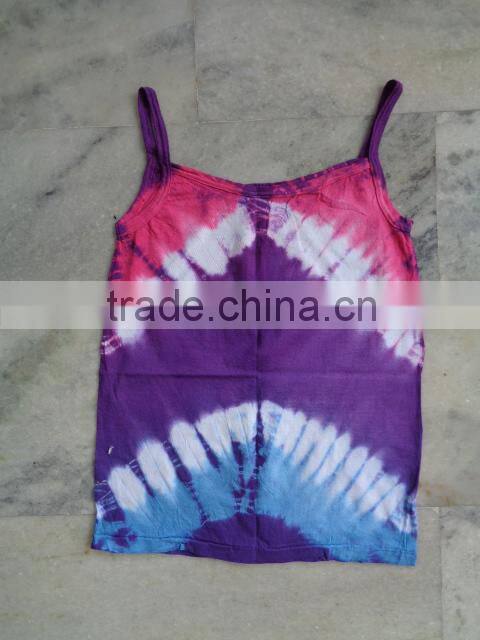 hand printed ladies t-shirts for summer from india tie dye model