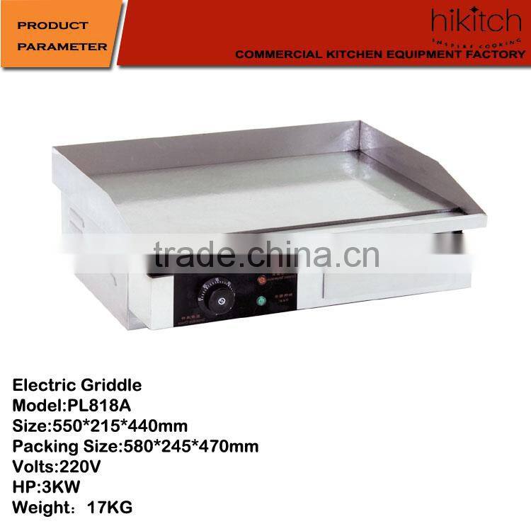 Stainless steel kitchen equipment 3KW electric cast iron griddle / grill from Factory of China.