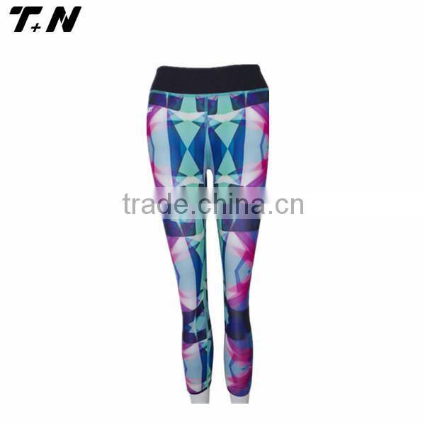 ladies stretchy 3D printed jogging Gym yoga leggings