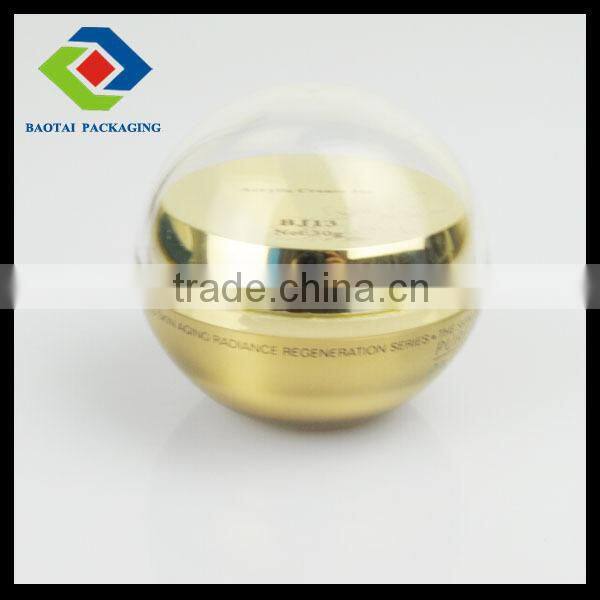 15ml/gm UV Coating with Diamond Cap Ball Shape Cosmetic Jar,Gold Plastic Mason Jar