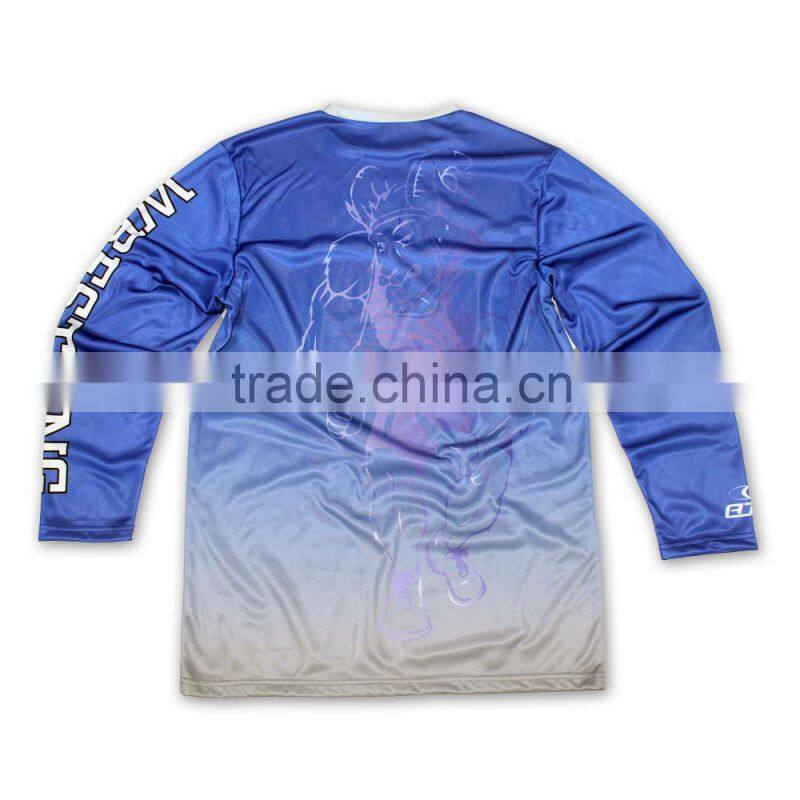 Custom blank plus size sublimation printing 100% polyester long sleeve t shirts