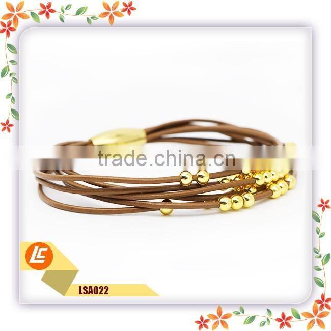 magnetic buckle genuine leather braclets for men