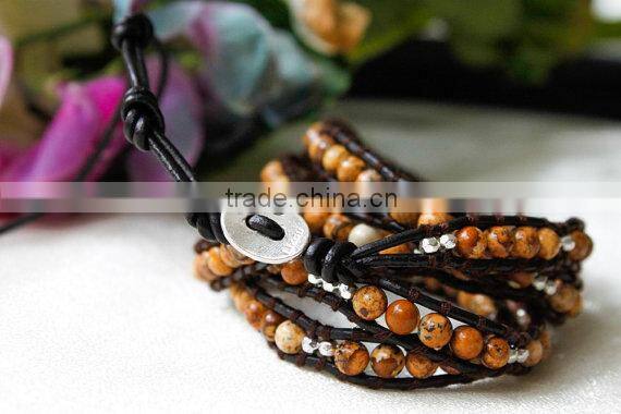 Sunny Earthy beads with Wrap Braceletlet