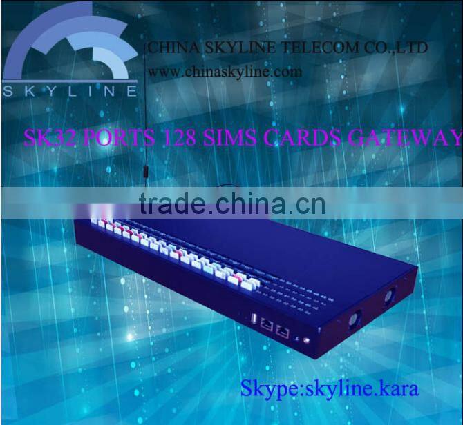 Hot New GSM /CDMA/WCDMA SK32-128 bulk sim voip gateway voip international calling cards gsm sms sending device