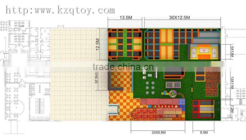 luxury indoor trampoline park huge indoor trampoline park with dodge balls,slam dunk,sea balls,foam pit for adult and kids