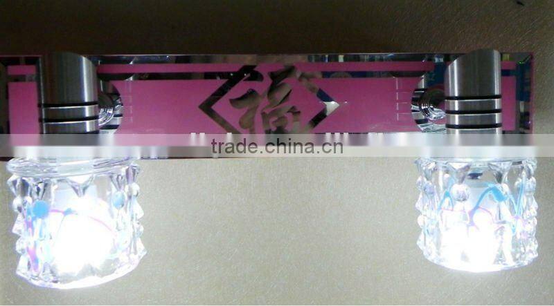Glass aluminium 2 light wall sconces/mirror lamp contemporary