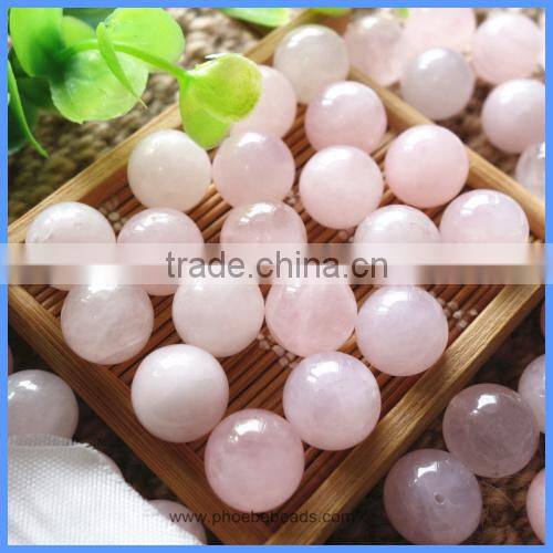 4mm 6mm 8mm 10mm 12mm Half Drilled Round Natural Pink quartz Loose Beads Gemstone For DIY Earrings Making HD-PQSR4mm