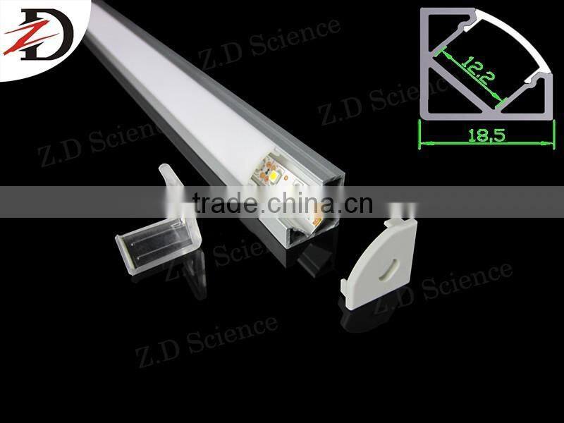 V Shape Aluminum LED Extrusion Channel Profile For LED Strips With Cover