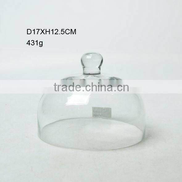 glass / ceramic mini cake stand with glass dome/glass cake dome cover
