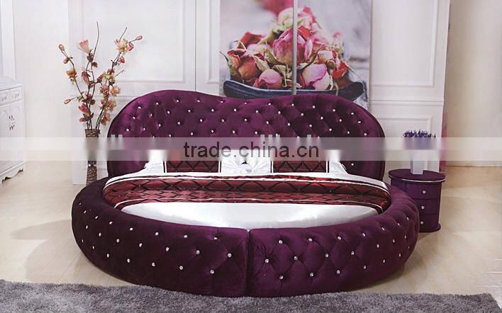 High quality king size crystal round bed on sale R3