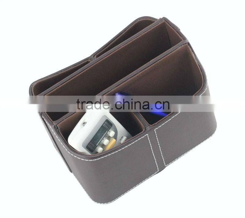 removable convenient family leather storage box for desk storage box