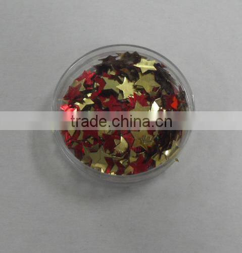 HOT SALE Gold / Red Metallic PET Christmas Decorative Star Table Confetti