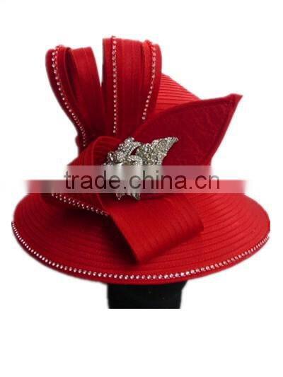 2015 popular and new designed cheap women church hat body/ribbon hat base
