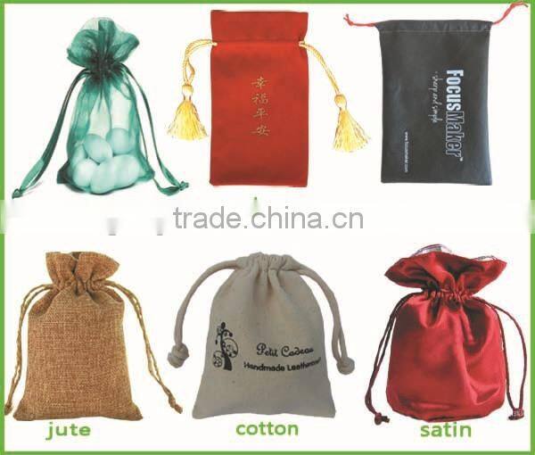 Printing Drawstring Organza Bag in Promotional for Wine Bottle