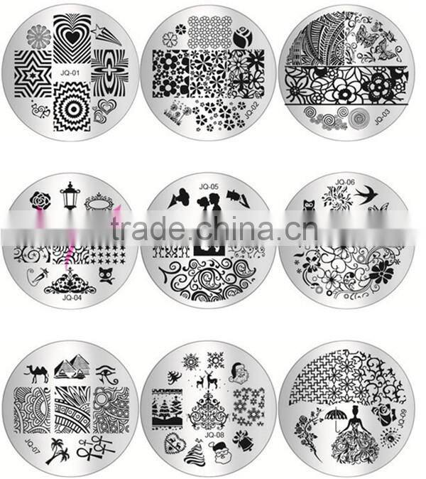 New 2016 round shape nail art stamping plate 5.6cm nail art image plate