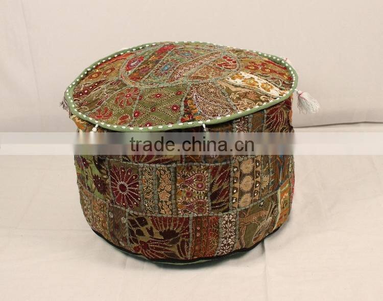 Pouffe Pouf Covers Vintage Patchwork Embroidered Pouffe Otttoman Boho Decor Home Decor