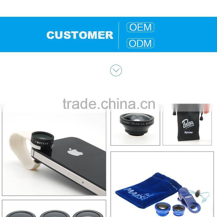 Christimas Gift 3 in1 Lens 198 Fisheye Lens Universal 0.63 Wide Angle 15 Micro Lens For iphone 5S 6S plus
