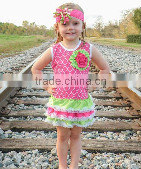 Summer new styled frock short sleeve design cotton dress for baby girl wholesale kids summer dress