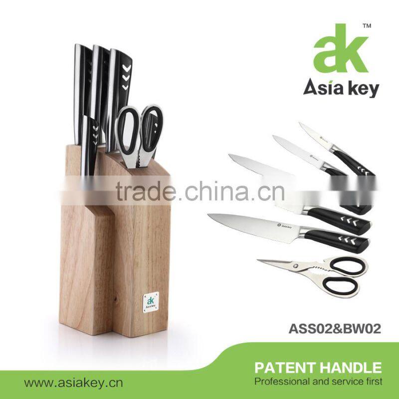 6Pcs Perfect Unique Design Stainless Steel Kitchen Knife Set with Patent Handle
