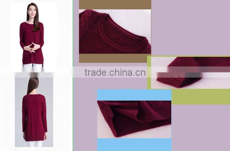 fashionable custom design o-neck woman sweater