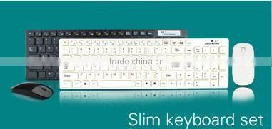 2.4g USB wireless keyboard mouse combo with white color for computer/laptop