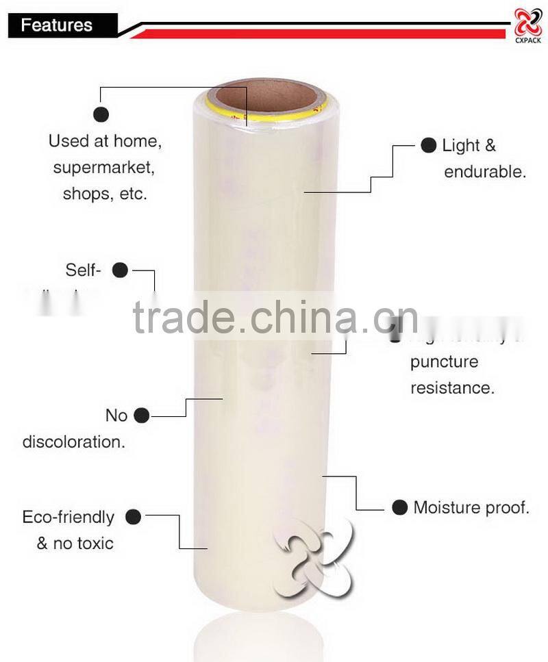 Think soft pe packaging pvc cling wrap film for food wrap
