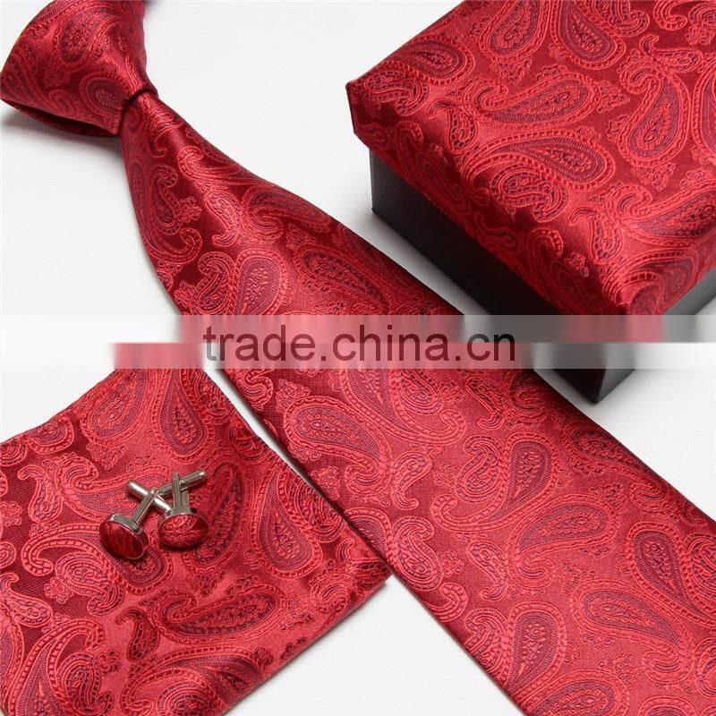 Fashion Stripe Microfiber Mens Tie Handkerchief Cufflink Sets