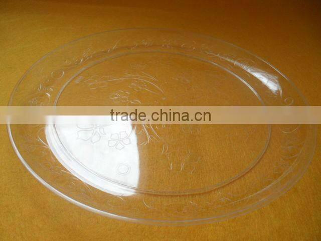 2 sizes Plastic round flat disposable transparent plate