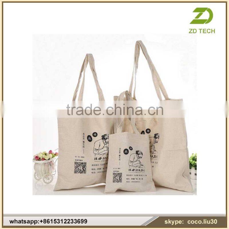 OEM production shopping tote bag ,custom standard size canvas tote bag ZDS2003