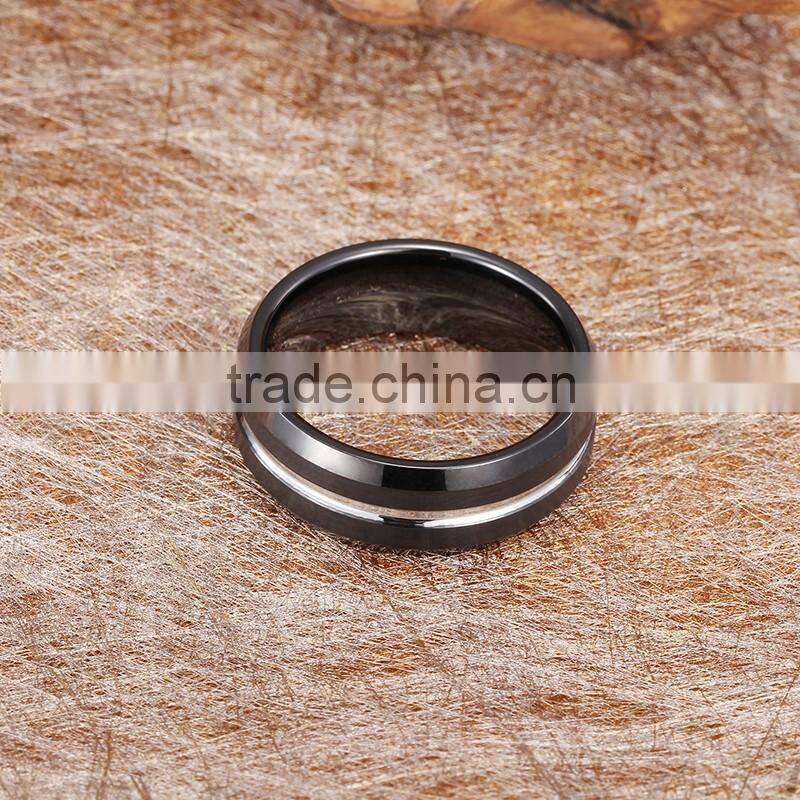 stainless steel punk style ring designs Black plated fashion men ring