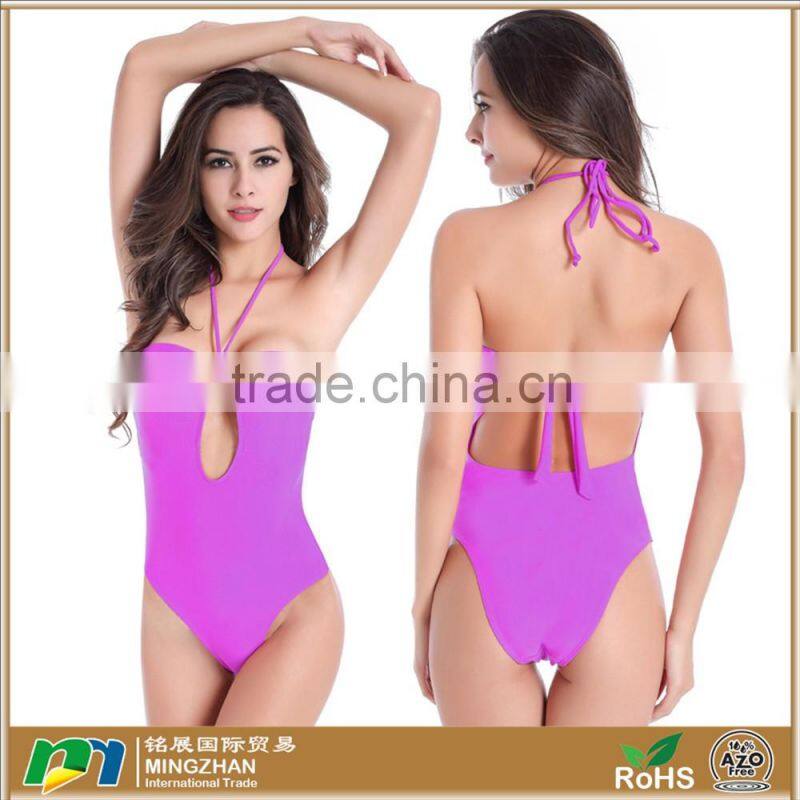Women Sexy Thin Cozy Spandex Nylon Halter Slimming Swimsuit 5 Colors