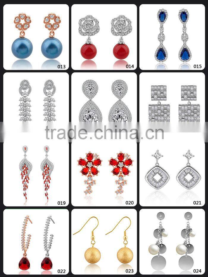 Jewelry Fashion Crystal Drop Ruby Earrings