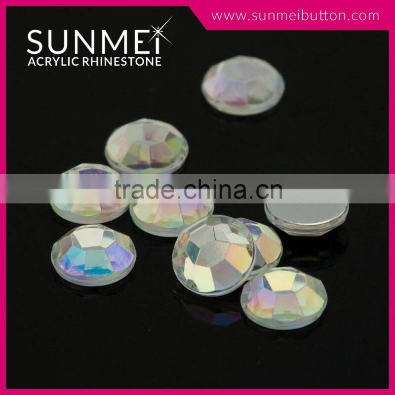 In Stock Items Round Shape Flat Back Acrylic Rhinestones for Nail Art