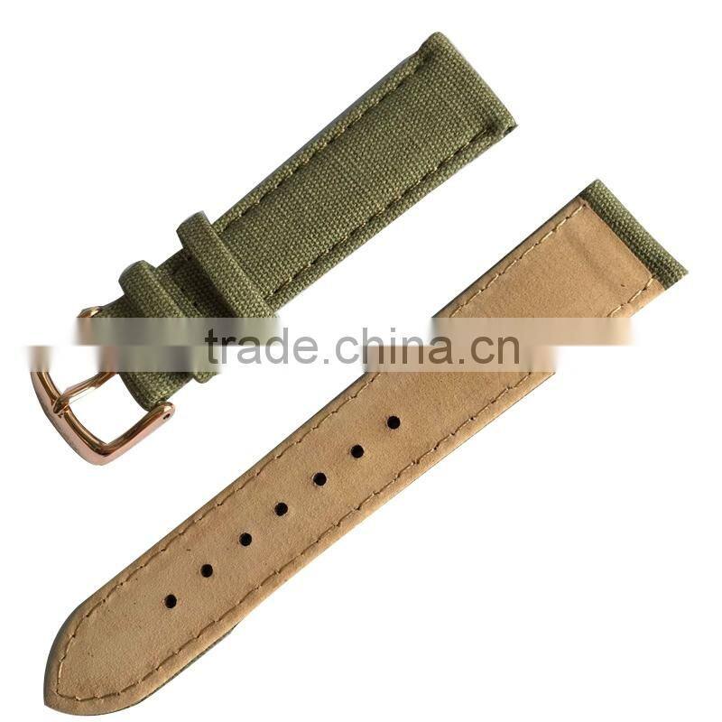 Custom Genuine Leather 28mm Canvas Watch Strap With PAD