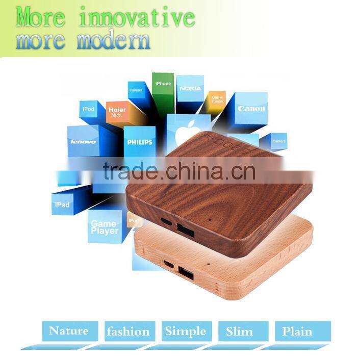 2015 Best selling gift wood power bank 5200mah portable power bank charger of usb rohs power bank