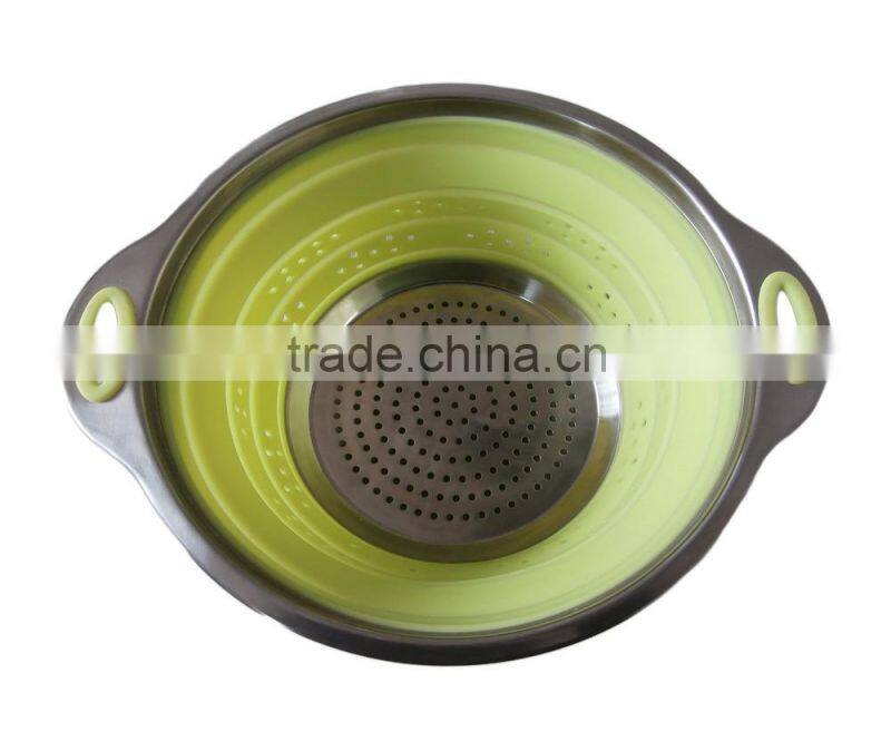 Wholesale high quality stainless steel silicone colander