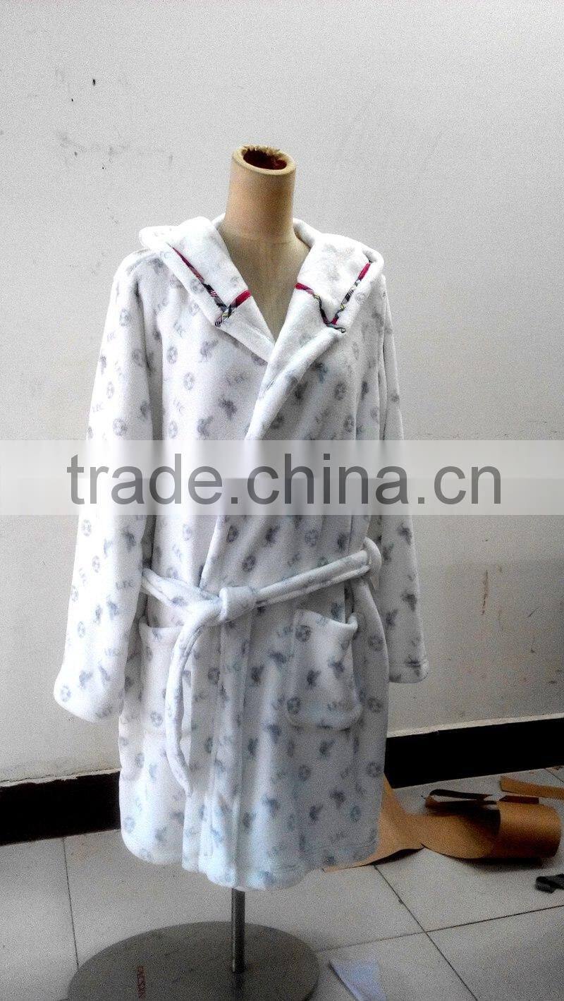 coral fleece gown