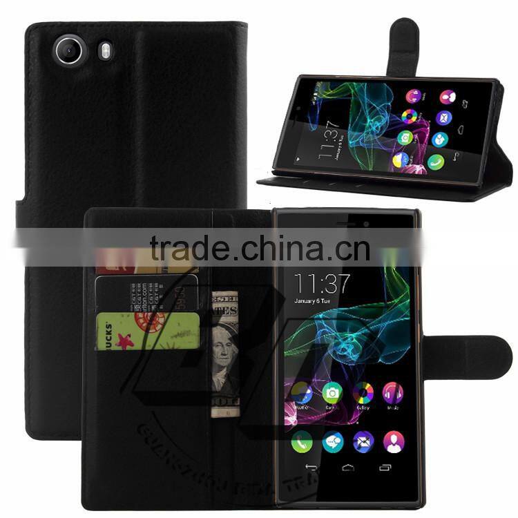 Wholesale Popular Magnetic flip leather wallet case with card slots For Wiko Ridge fab 4G leather case fast delivery