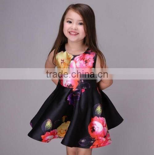 2016 baby girls kids party wear dresses factory direct flower summer dresses for kids