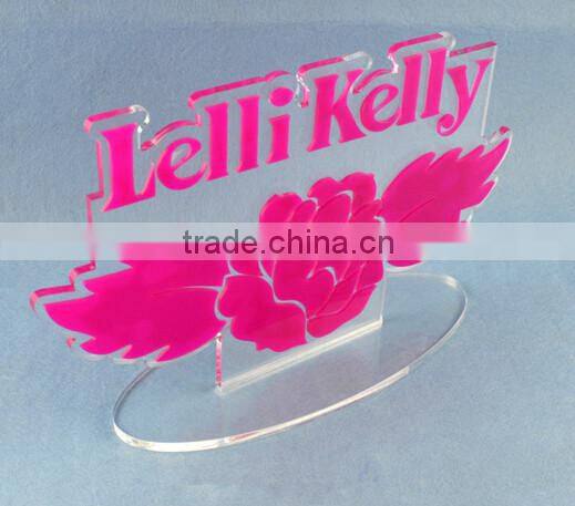 desktop acrylic logo sign block