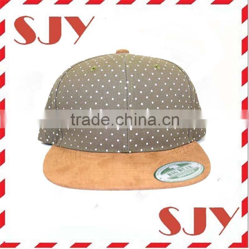 Custom All Over Print Dot 5 Panel Hat With Suede Brim