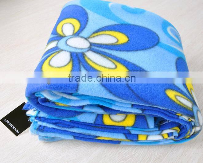 bed sheet flower printed polar fleece blanket