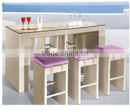6 / 8 person Hotel outdoor rattan bar chair & stool Pub & bistro chair & stools