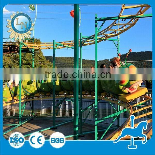 Mini roller coaster ride!!! Amusement park outdoor ride worm roller coaster for sale