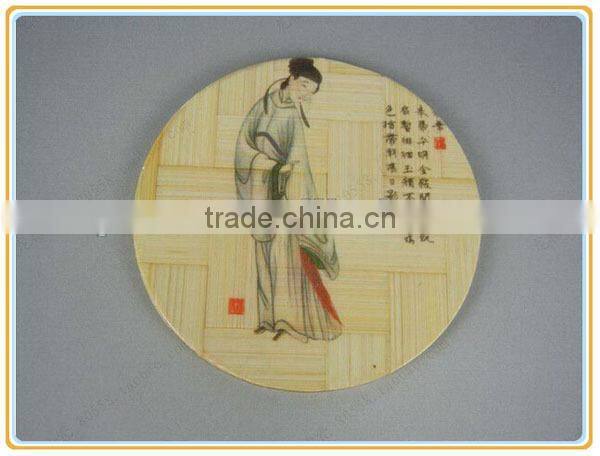 Classical Chinese Bamboo Cup Mat, Round Bamboo Table Mat.