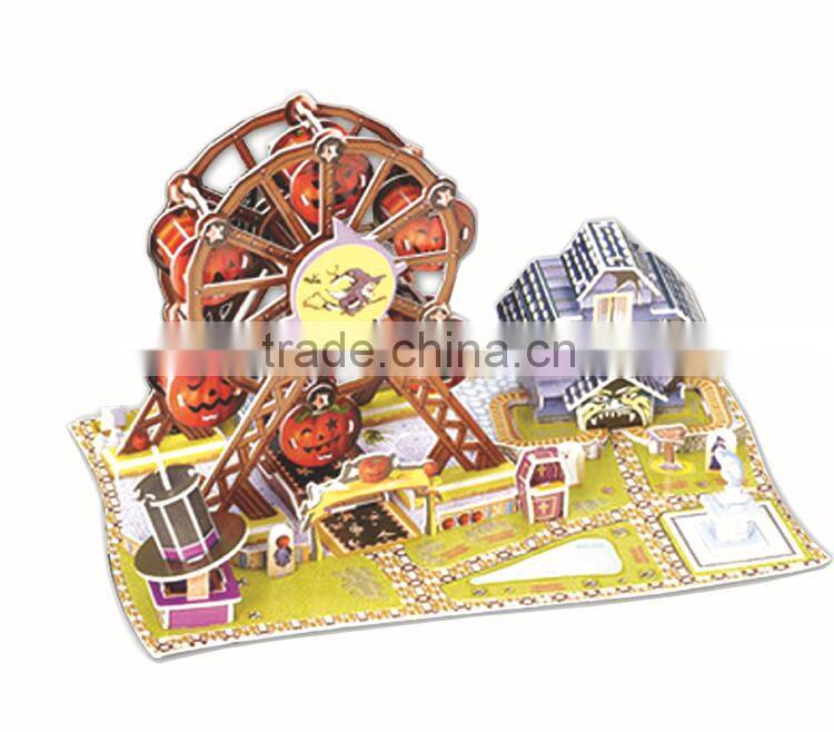 Child toy of parking Halloween Ferris Wheel puzzle