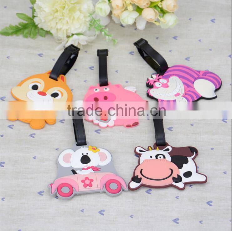 3d lovely design 3D soft pvc luggage tags